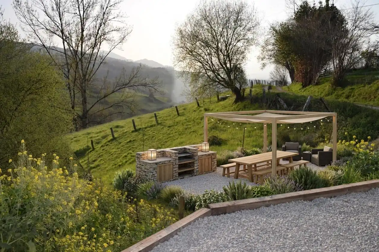 Terraza de Finca rústica en venta en Parres con Calefacción y Jardín privado