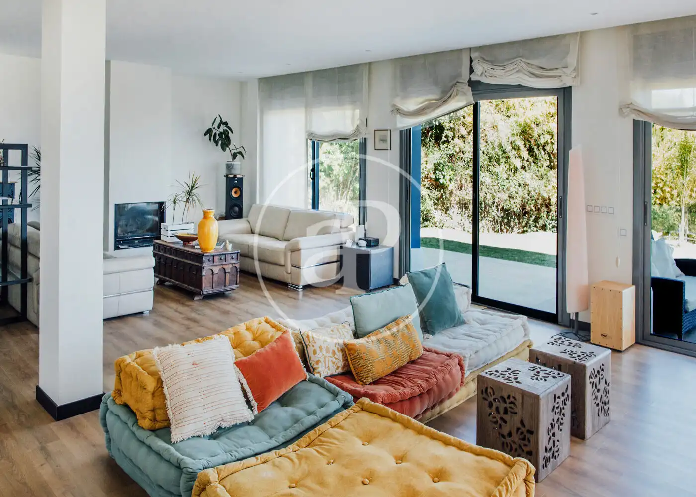 Sala de estar de Casa o chalet de alquiler en Sant Vicenç de Montalt con Aire acondicionado, Calefacción y Jardín privado