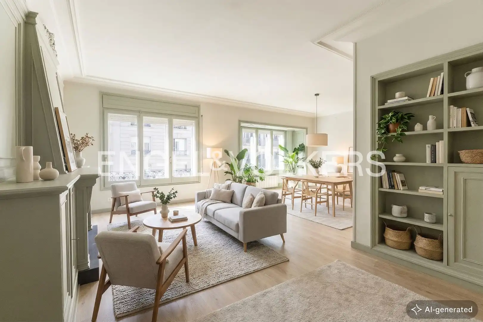 Wohnzimmer von Wohnung zum Verkauf in Barcelona mit Klimaanlage, Heizung und Parkett