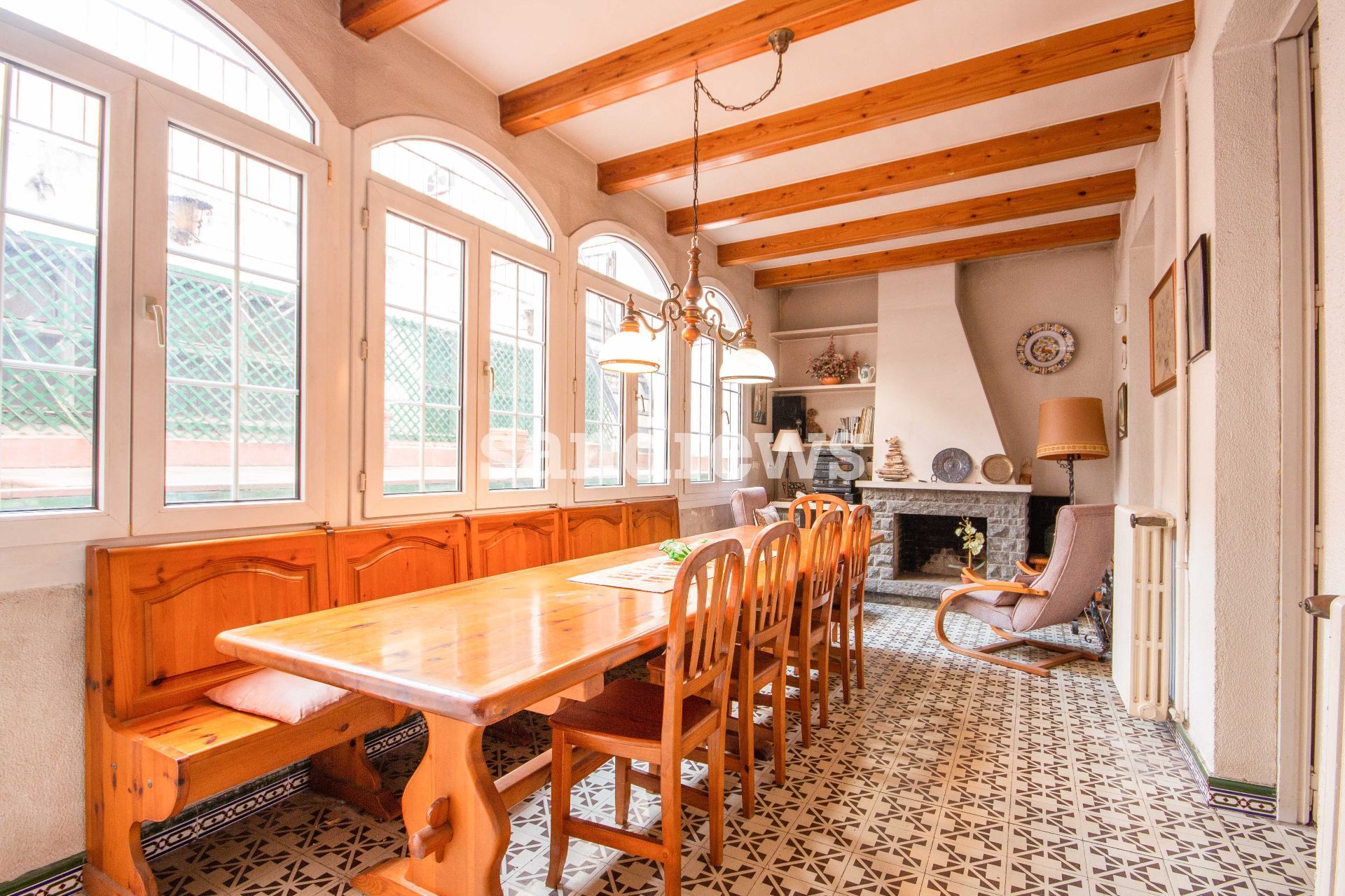Dining room of Single-family semi-detached for sale in Figueres  with Heating, Terrace and Storage room