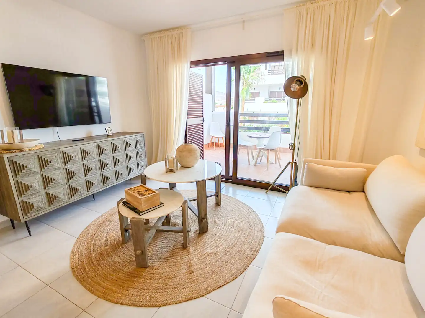 Wohnzimmer von Wohnung zum Verkauf in Pulpí mit Klimaanlage, Heizung und Terrasse