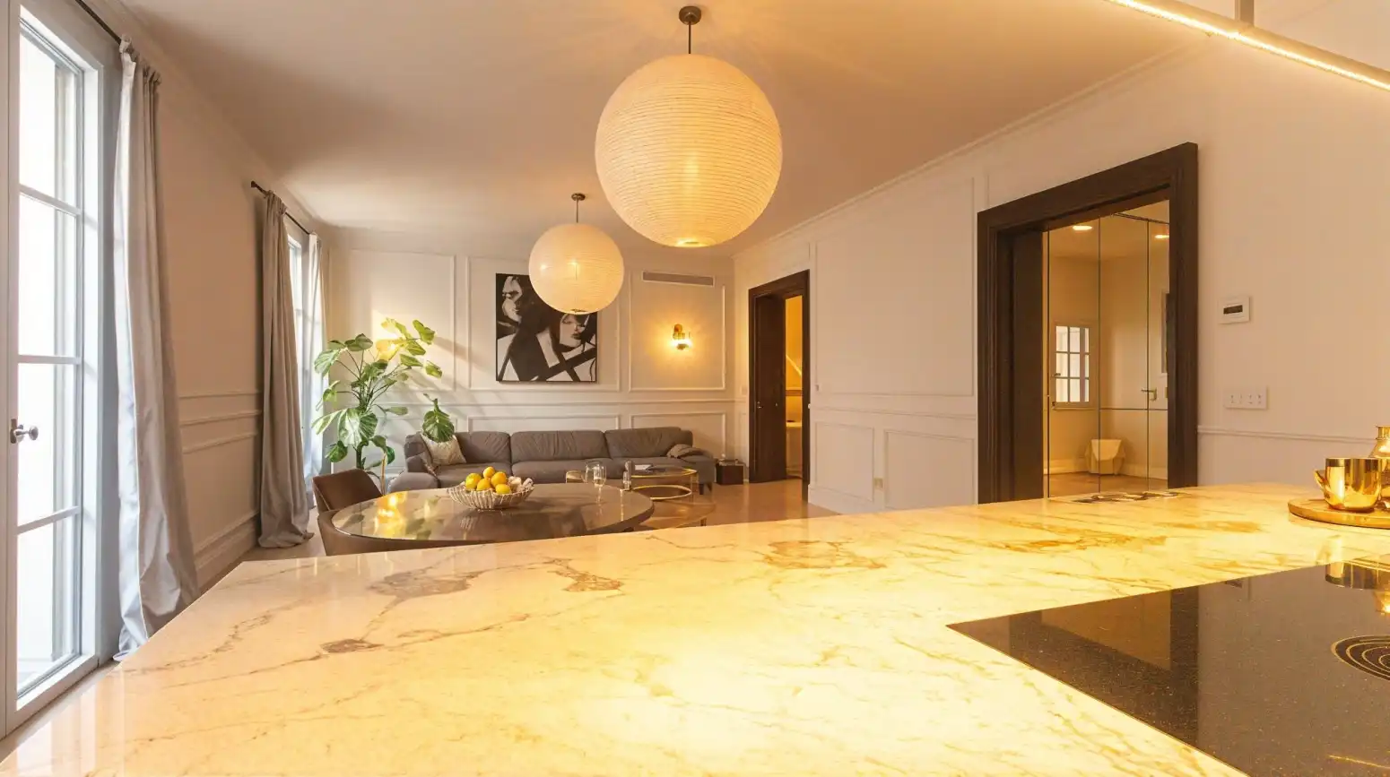 Wohnzimmer von Dachboden zum Verkauf in  Palma de Mallorca mit Klimaanlage, Heizung und Terrasse