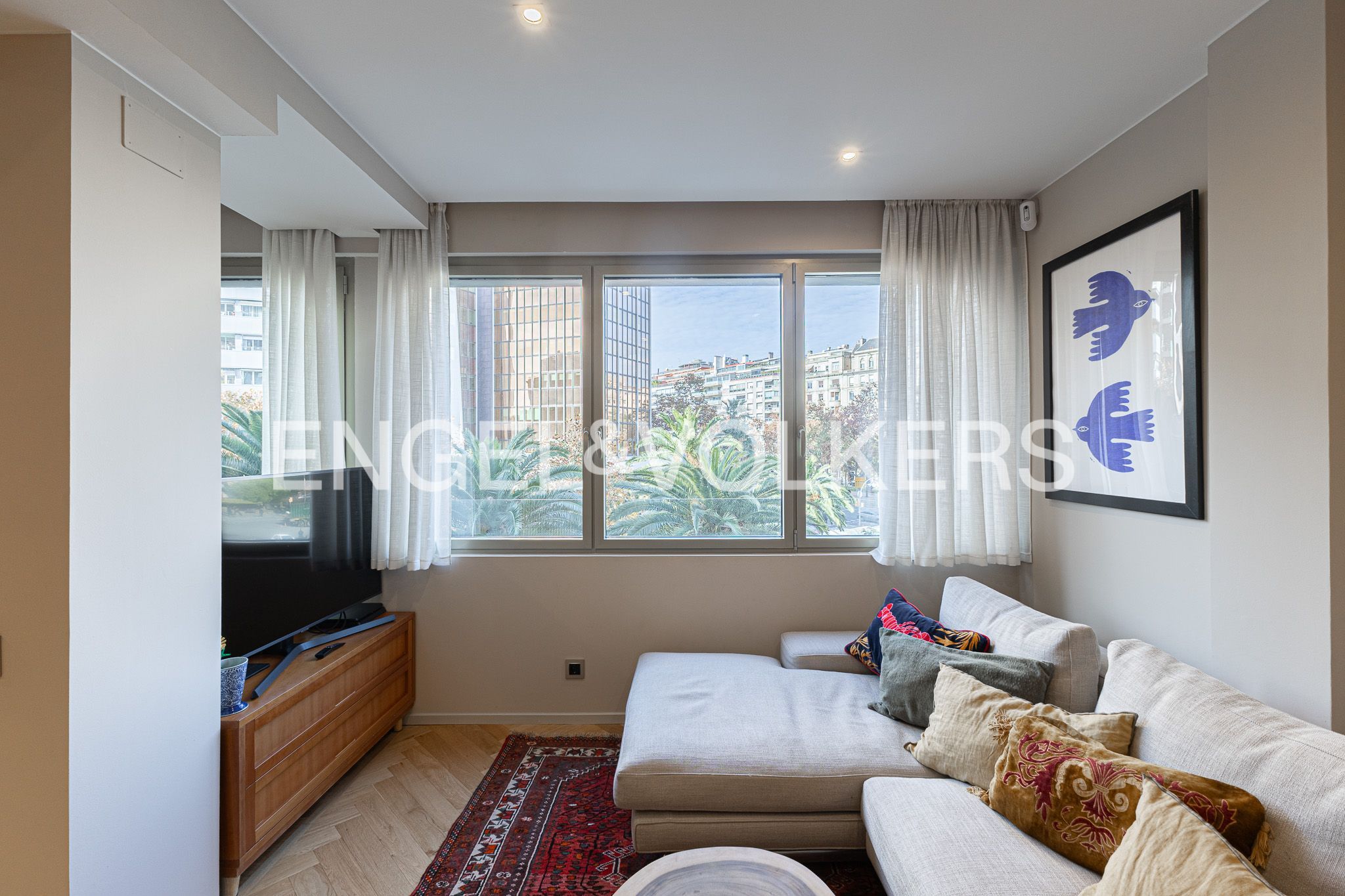 Wohnzimmer von Wohnung zum Verkauf in  Barcelona Capital mit Klimaanlage, Heizung und Parkett