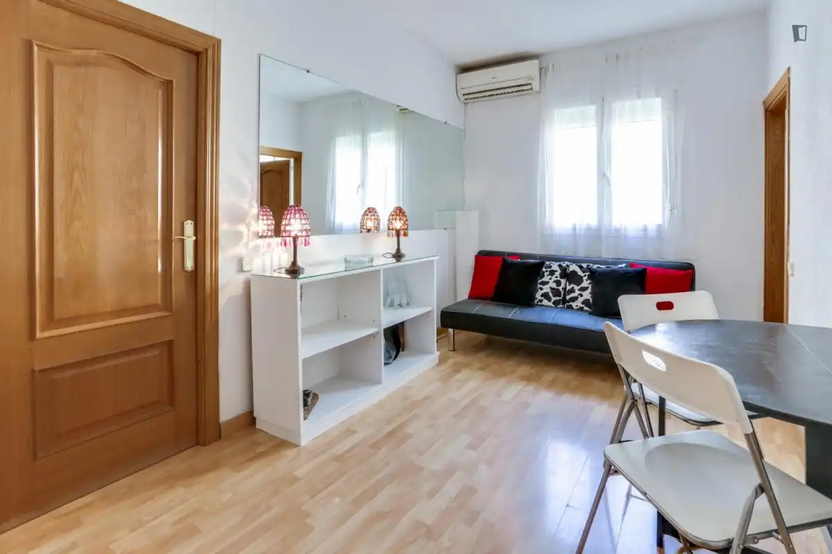 Sala d'estar de Apartament de lloguer en Madrid amb Aire condicionat, Moblat i Rentadora