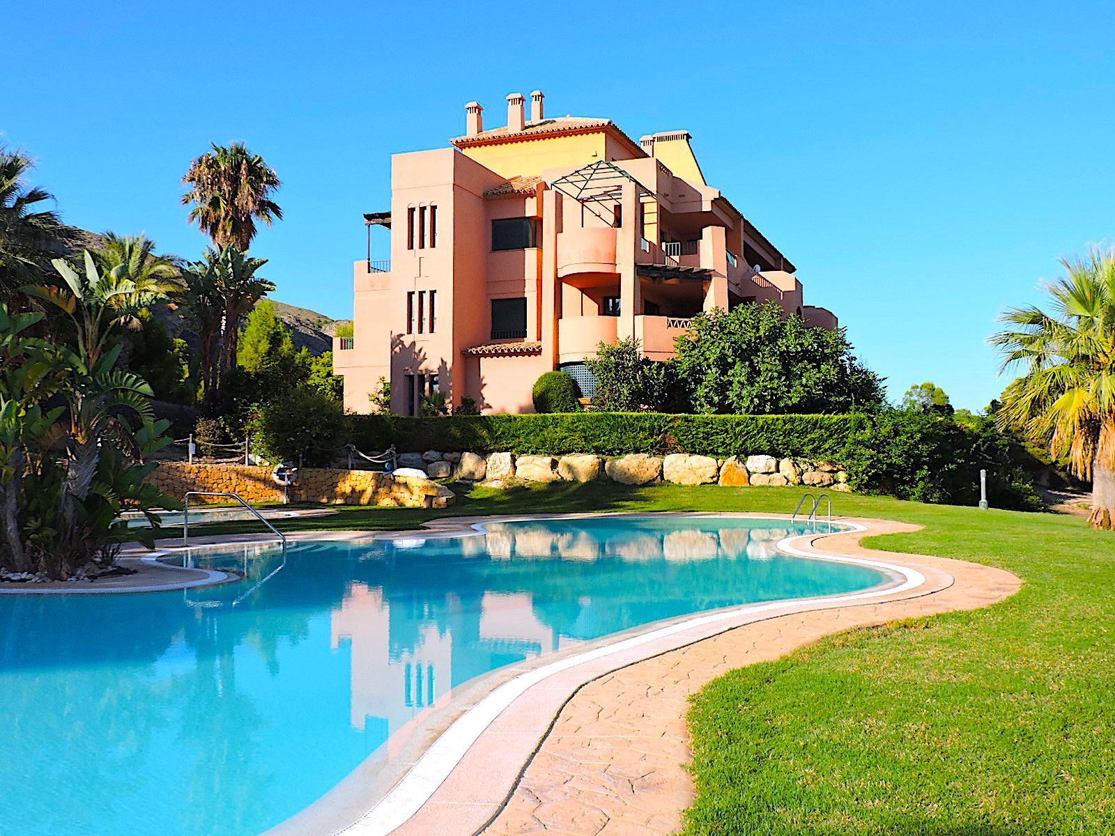 Swimming pool of Apartment for sale in Finestrat  with Air Conditioner, Heating and Private garden