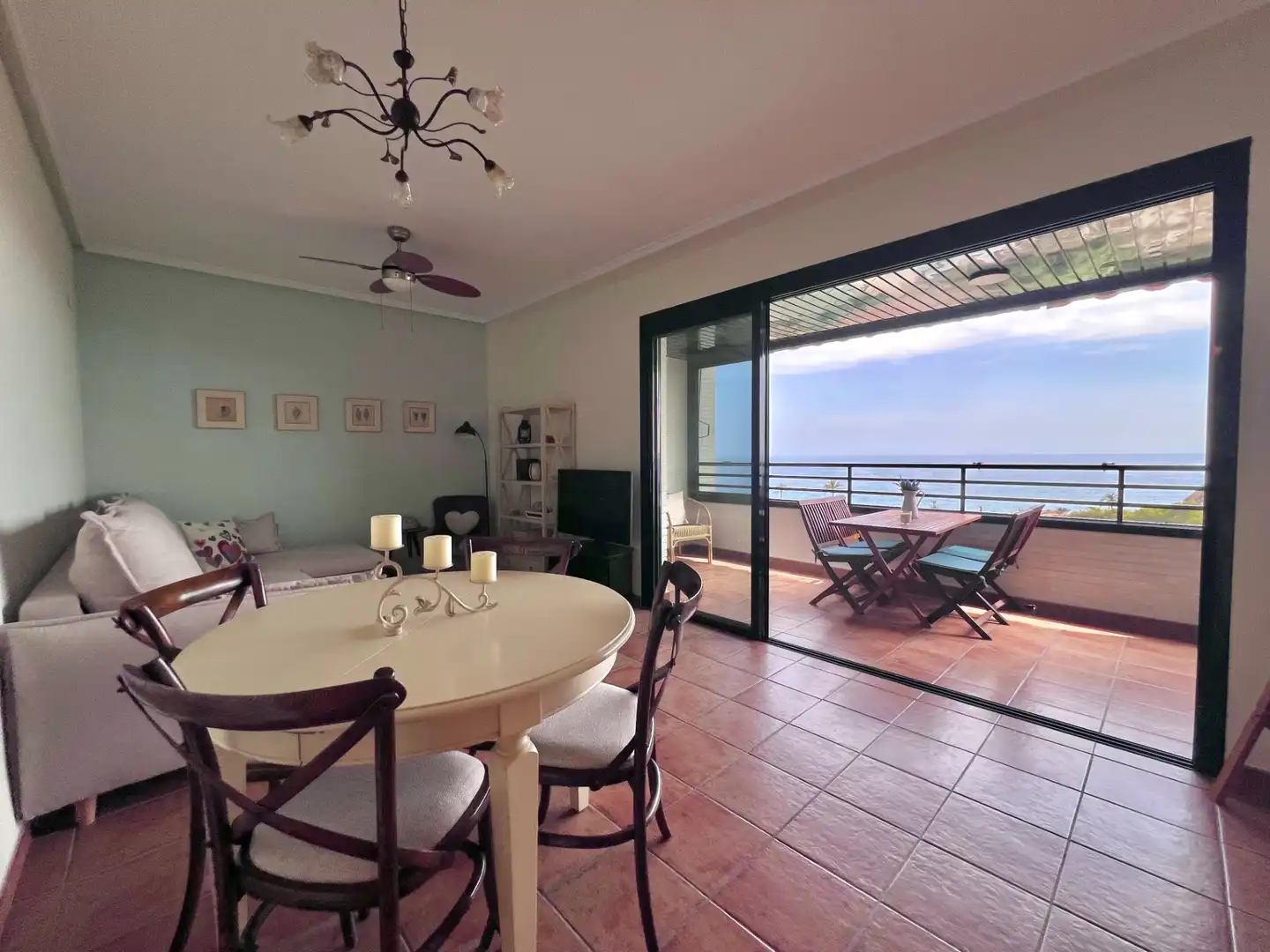 Dining room of Flat for rent in Villajoyosa / La Vila Joiosa  with Air Conditioner, Private garden and Terrace