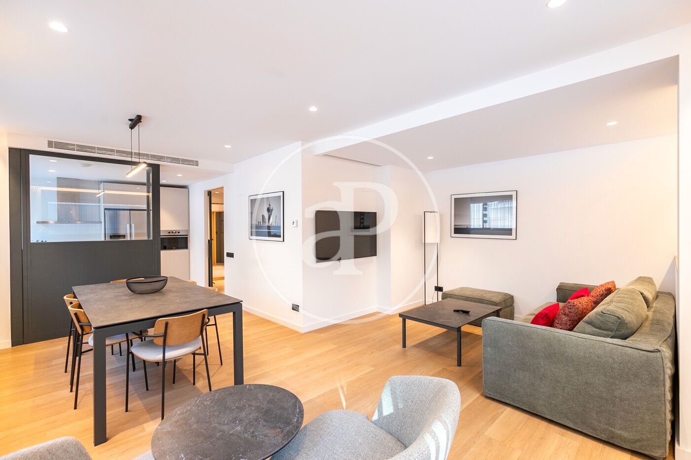 Sala d'estar de Pis de lloguer en  Barcelona Capital amb Aire condicionat, Calefacció i Moblat