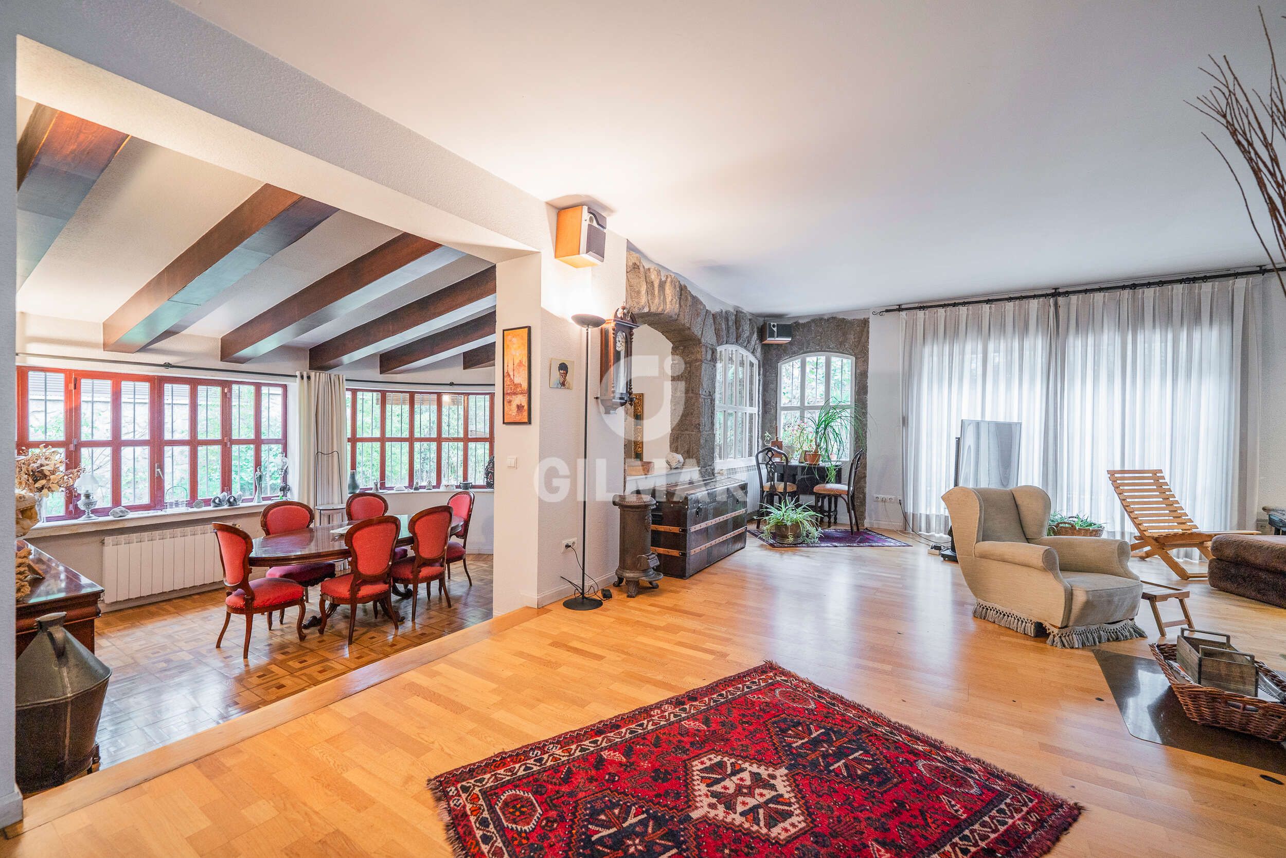 Living room of House or chalet for sale in  Madrid Capital  with Heating, Private garden and Swimming Pool
