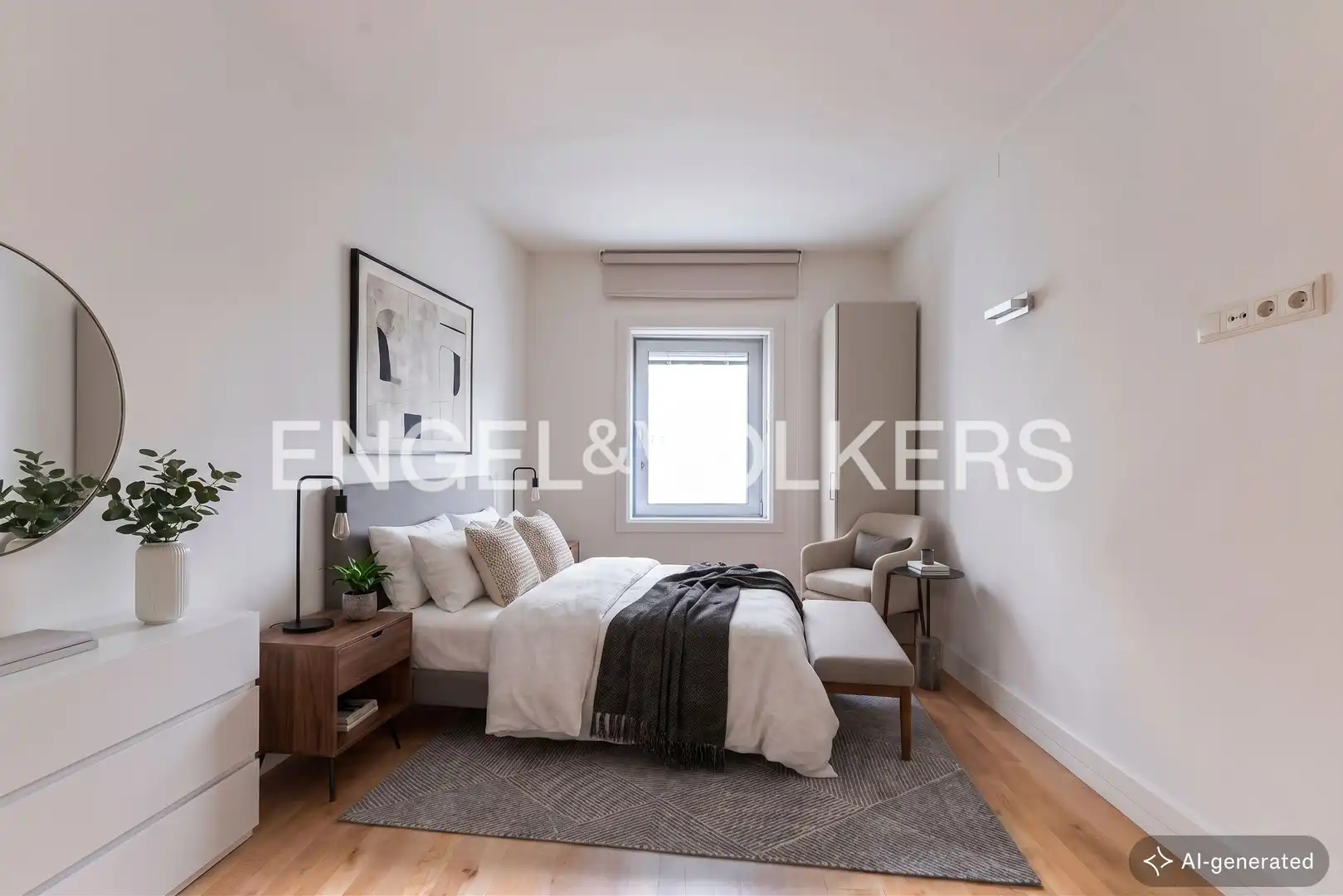 Bedroom of Flat for rent in Madrid  with Air Conditioner, Heating and Parquet flooring