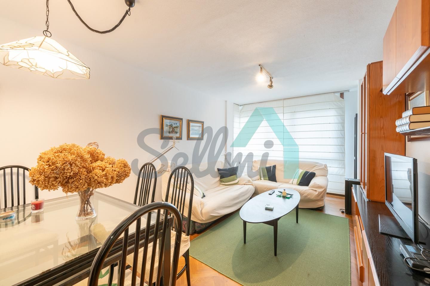 Sala d'estar de Pis de lloguer en Oviedo  amb Calefacció, Parquet i Terrassa