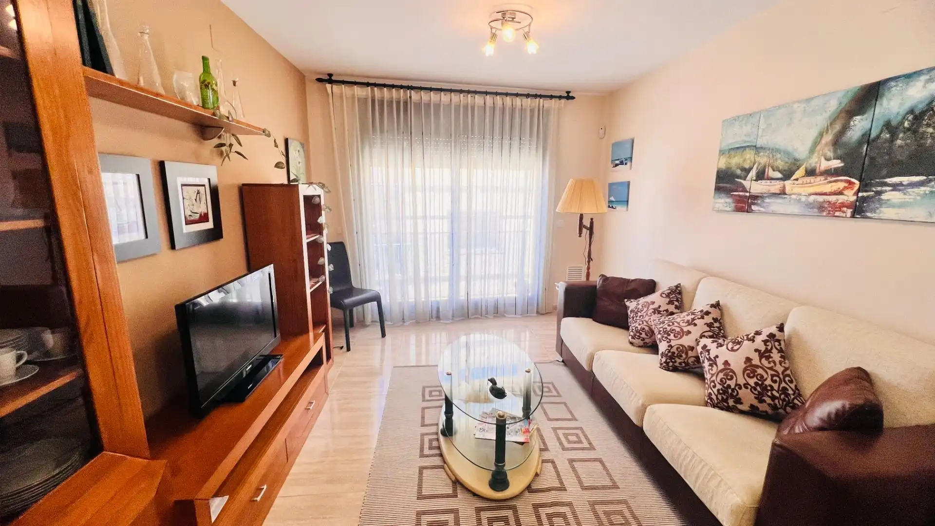 Wohnzimmer von Dachboden zum Verkauf in L'Ampolla mit Terrasse, Möbliert und Alarm