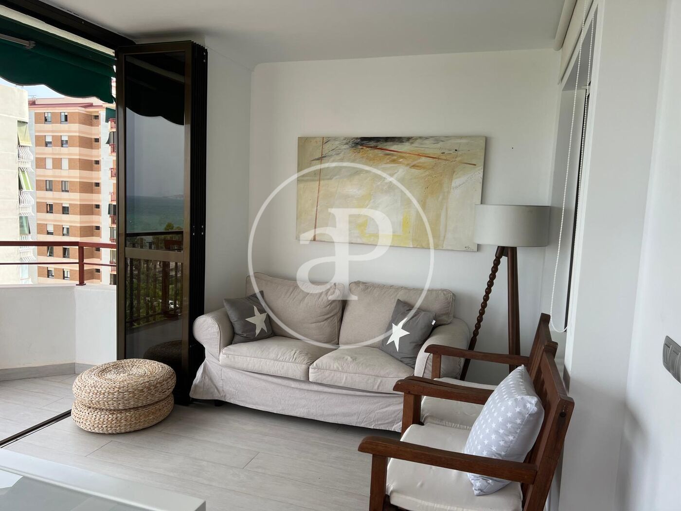 Sala d'estar de Pis de lloguer en Benicasim / Benicàssim amb Calefacció, Jardí privat i Terrassa