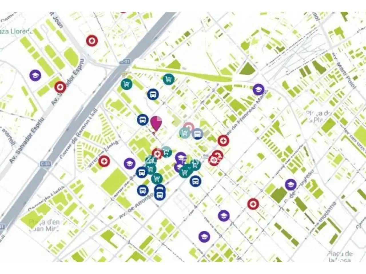 Außenansicht von Wohnung zum Verkauf in Badalona mit Klimaanlage, Heizung und Terrasse