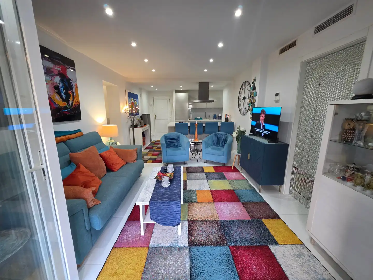Sala d'estar de Apartament en venda en Manilva amb Aire condicionat, Calefacció i Terrassa
