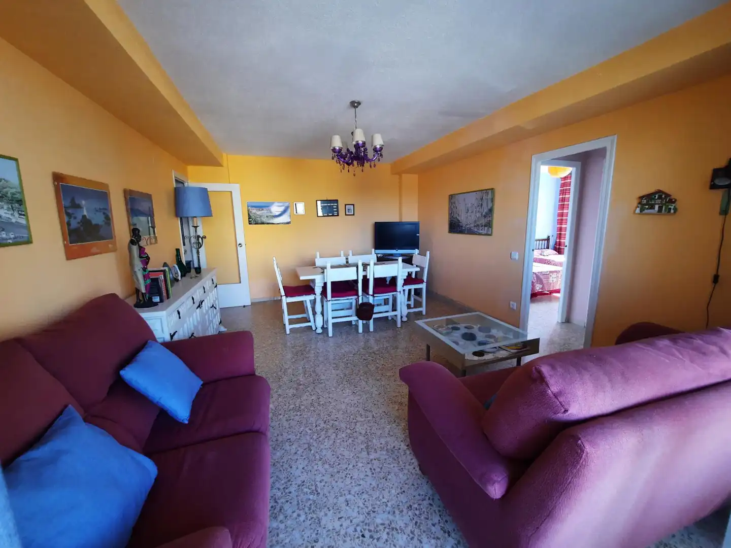 Wohnzimmer von Wohnung zum Verkauf in Oropesa del Mar / Orpesa mit Terrasse, Möbliert und Ofen