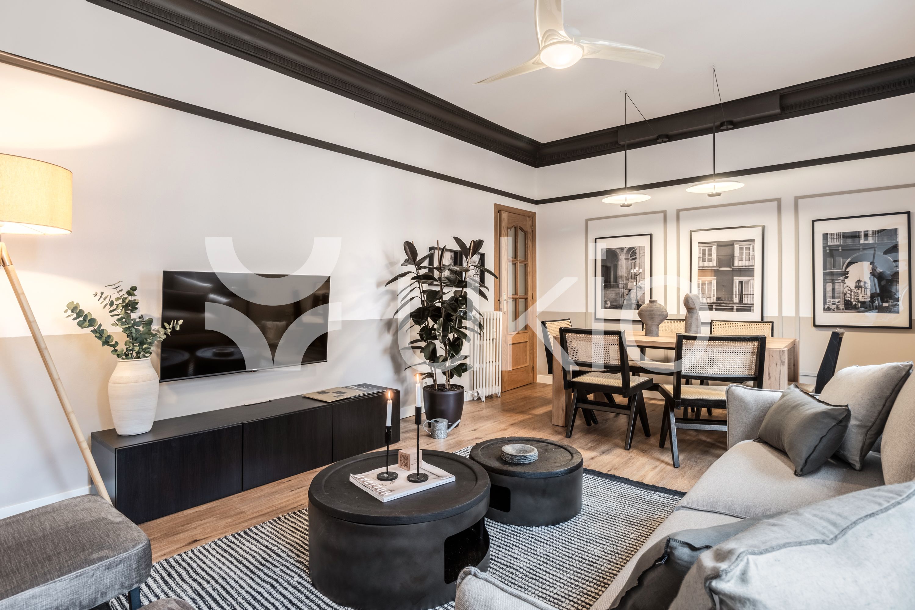 Living room of Apartment to rent in  Madrid Capital  with Air Conditioner, Heating and Furnished