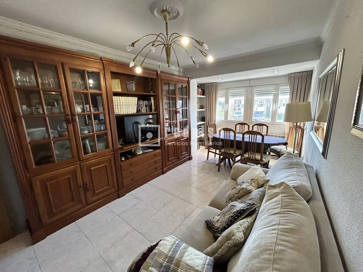 Living room of Flat for sale in  Madrid Capital  with Heating, Terrace and Furnished