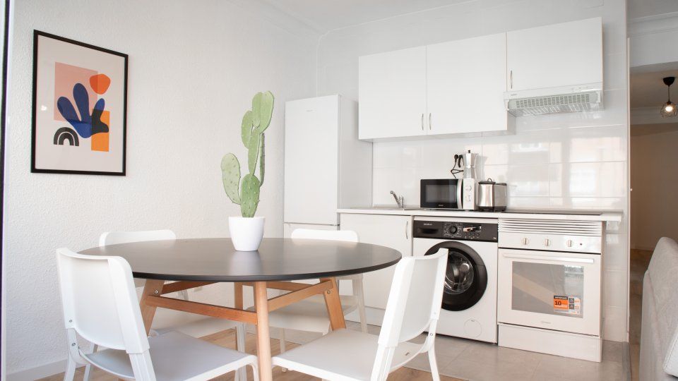 Kitchen of Apartment to rent in  Madrid Capital  with Heating, Terrace and Furnished