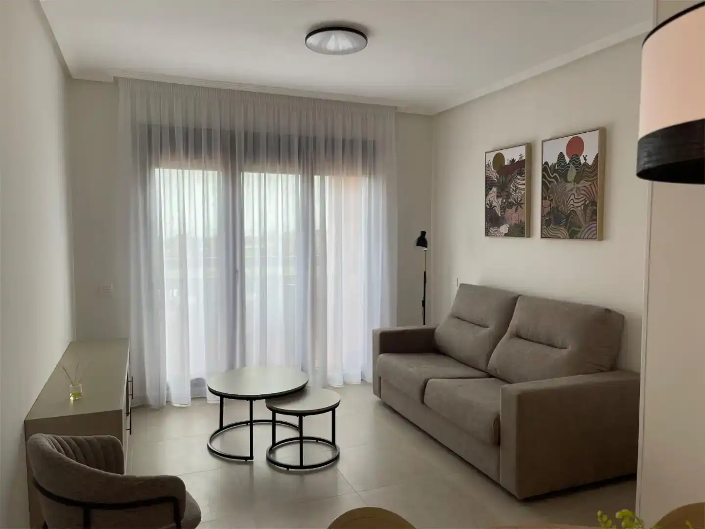 Wohnzimmer von Wohnung zur Miete in Los Alcázares mit Klimaanlage, Schwimmbad und Balkon