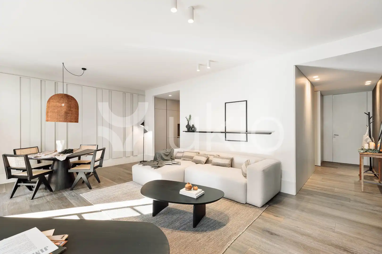 Sala de estar de Apartamento de alquiler en Barcelona con Aire acondicionado, Calefacción y Amueblado
