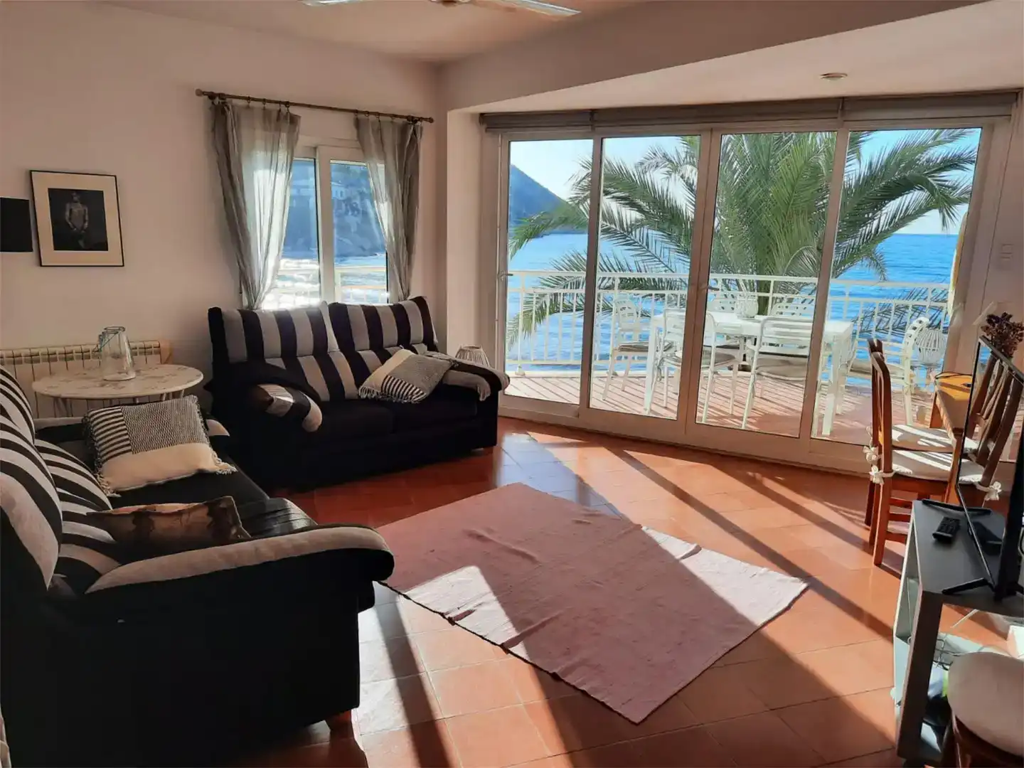 Living room of Flat for rent in Moraira  with Washing machine, Microwave and TV