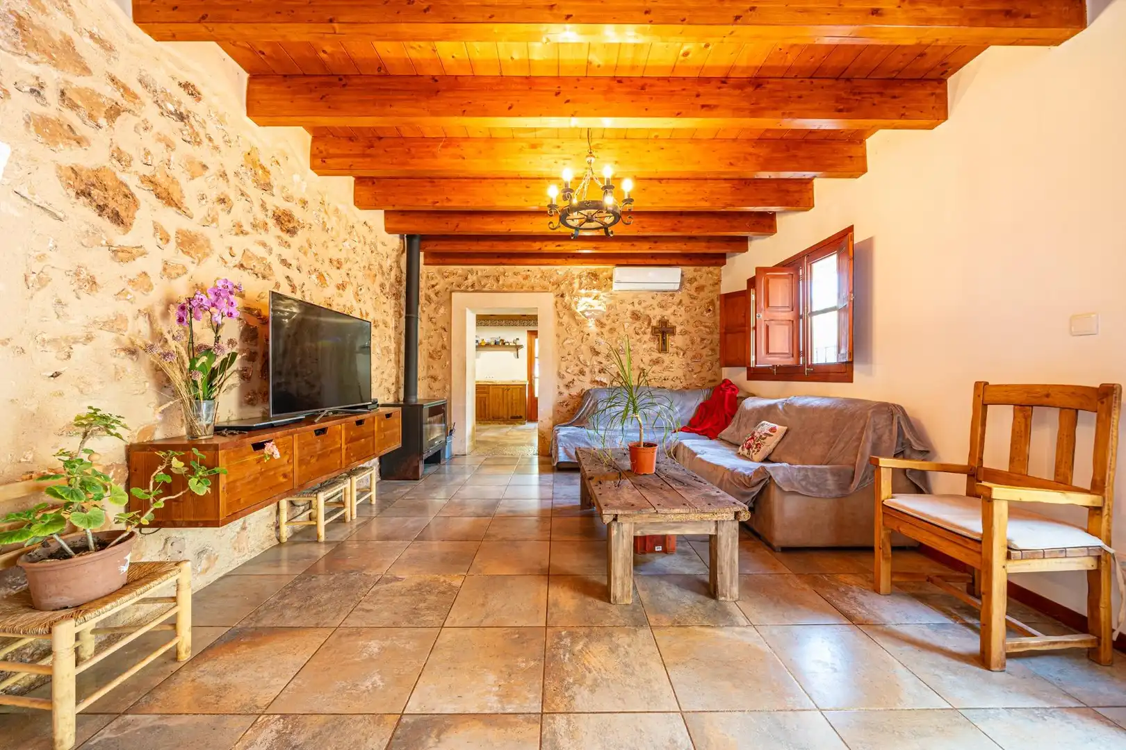 Sala de estar de Casa adosada en venta en Campos con Aire acondicionado, Calefacción y Jardín privado
