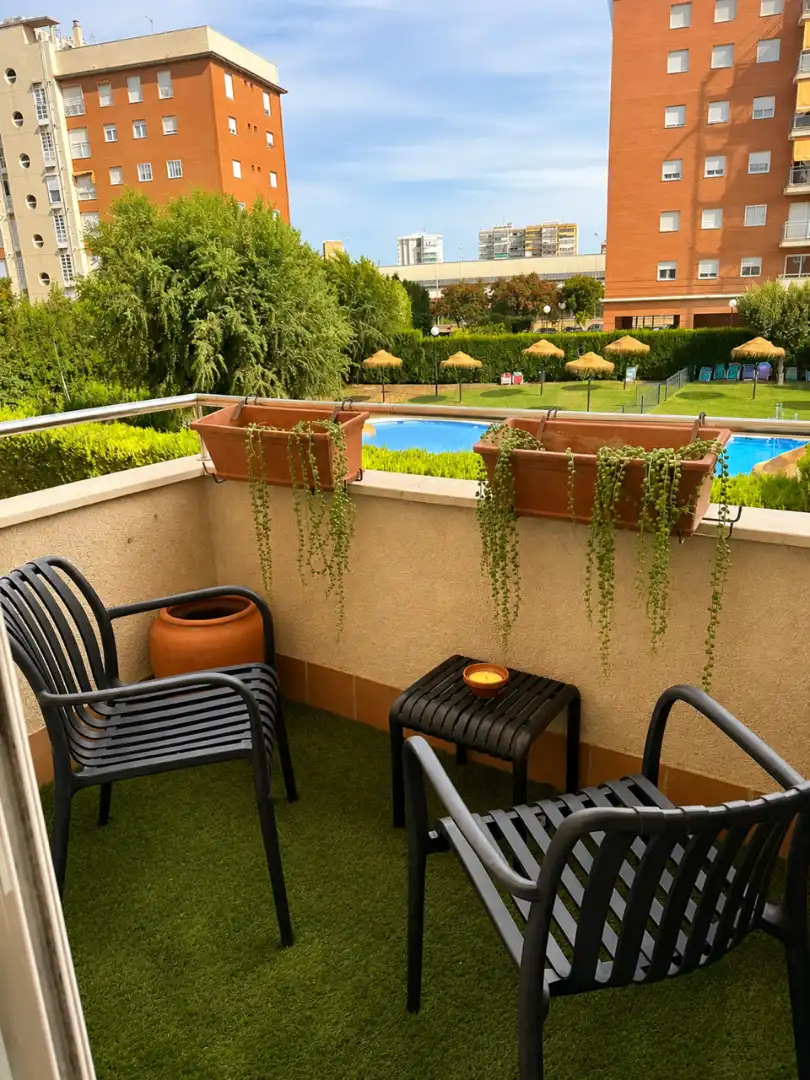 Terrace of Study for share in Sevilla  with Air Conditioner, Heating and Terrace