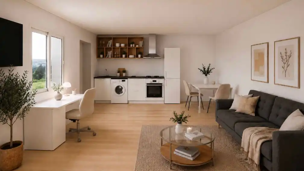Sala d'estar de Estudi de lloguer en Villaviciosa de Odón amb Aire condicionat, Calefacció i Parquet
