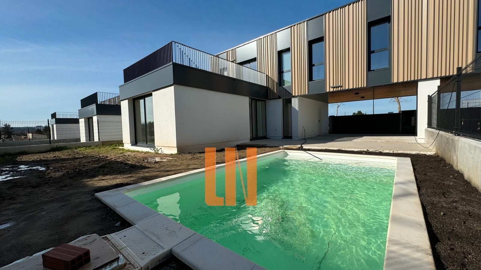 Swimming pool of Single-family semi-detached for sale in Oleiros  with Heating, Private garden and Parquet flooring