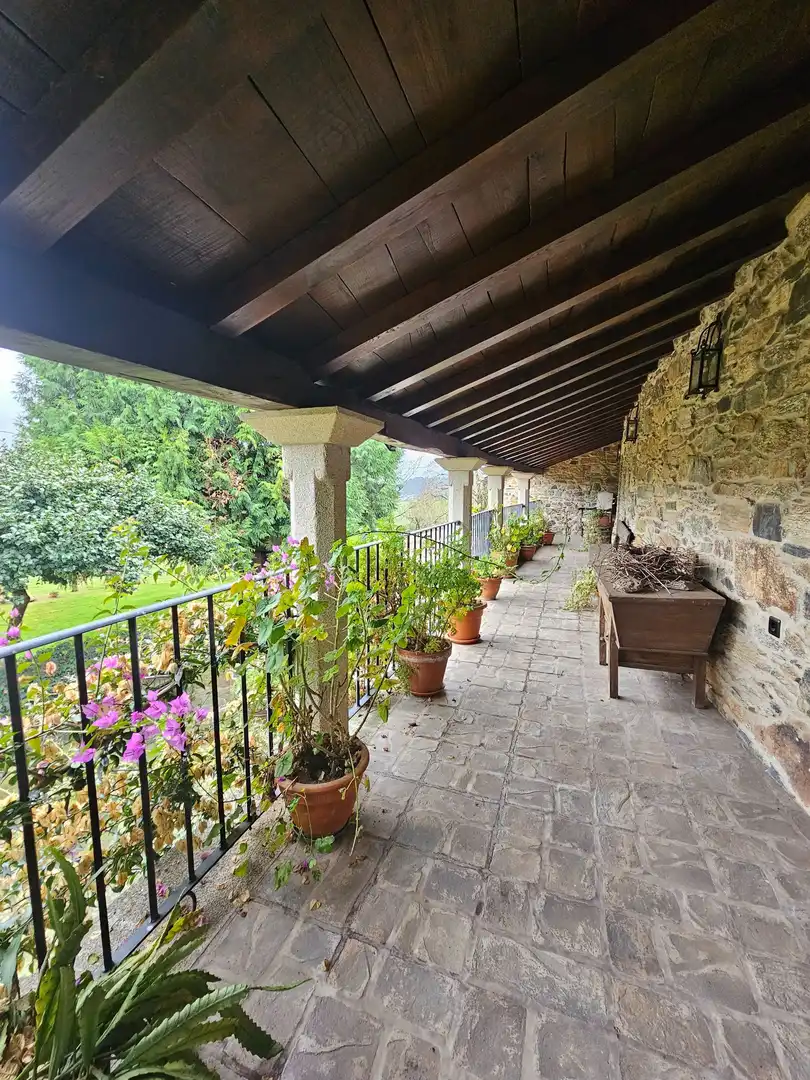 Terraza de Casa o chalet en venta en Melide con Calefacción, Jardín privado y Terraza