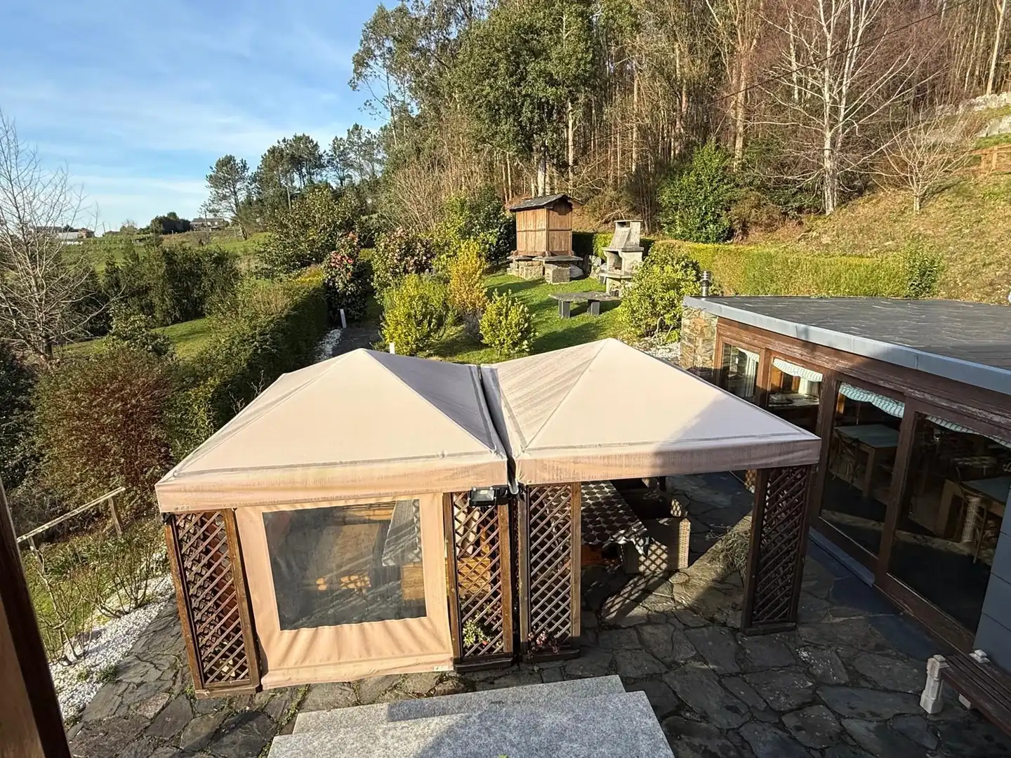 Terraza de Finca rústica en venta en Monfero con Calefacción, Jardín privado y Amueblado