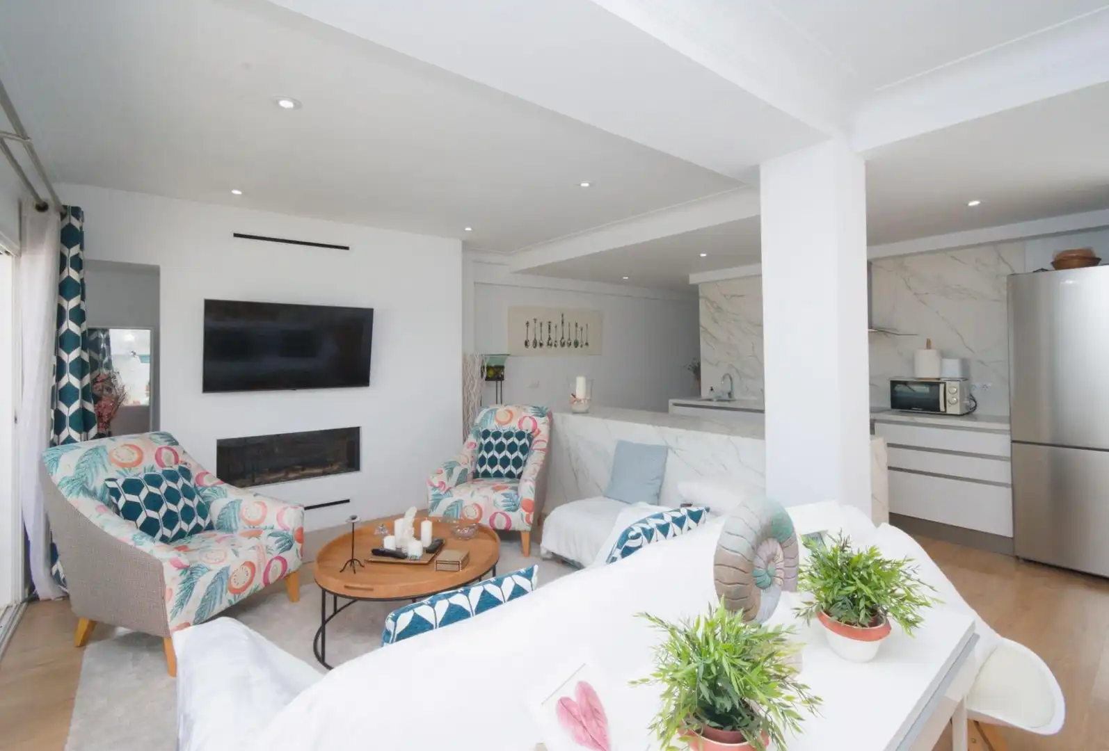 Sala d'estar de Àtic de lloguer en  Palma de Mallorca amb Aire condicionat