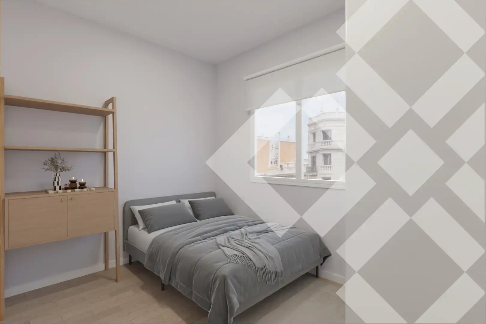 Schlafzimmer von Wohnung zum Verkauf in Barcelona mit Klimaanlage, Heizung und Parkett