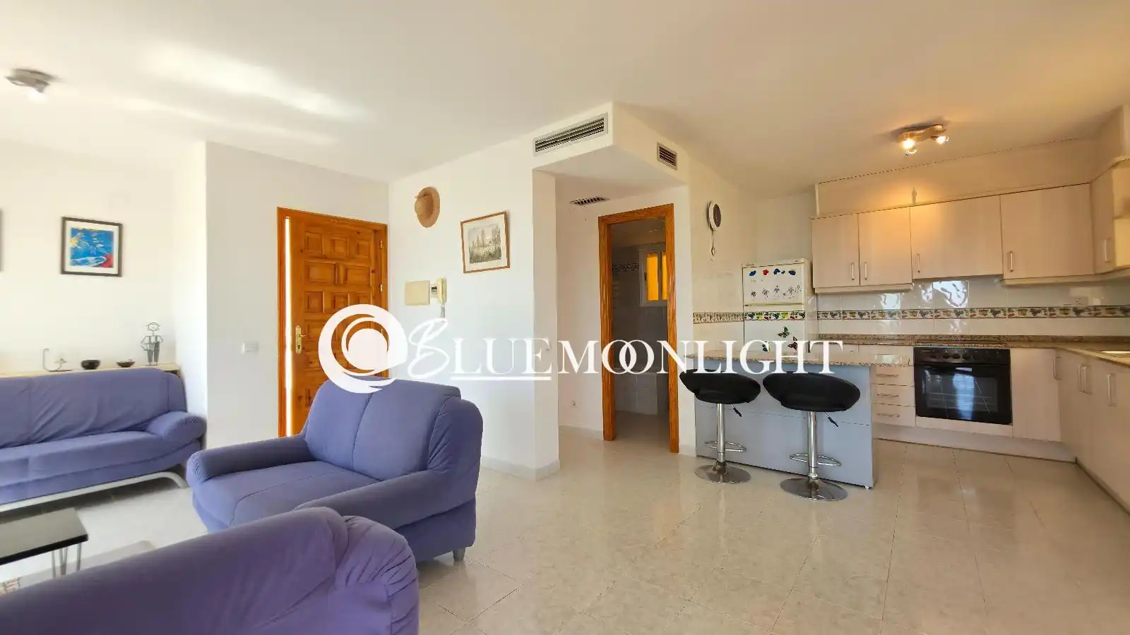 Sala de estar de Dúplex en venta en Peñíscola / Peníscola con Aire acondicionado, Calefacción y Jardín privado