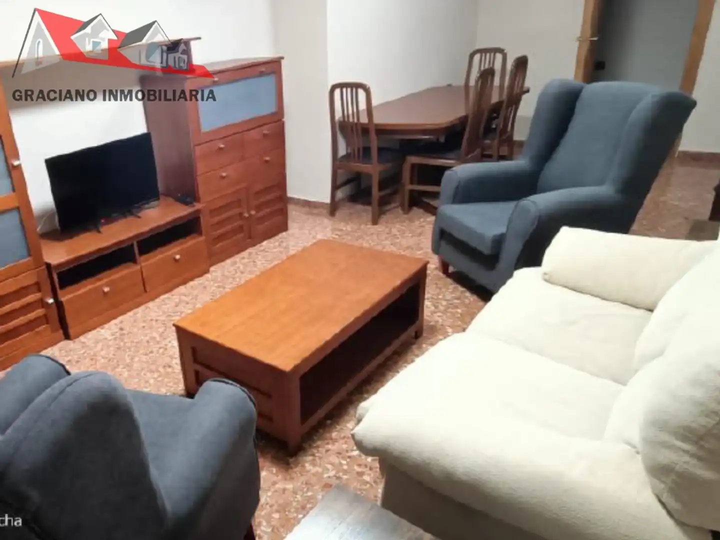 Sala de estar de Piso de alquiler en Albacete con Calefacción, Terraza y Amueblado