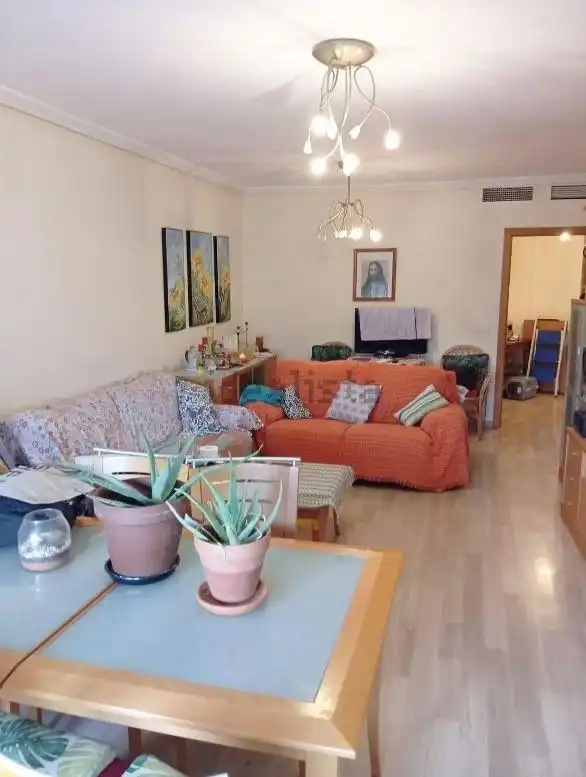 Sala d'estar de Pis en venda en Alicante / Alacant amb Aire condicionat, Jardí privat i Moblat