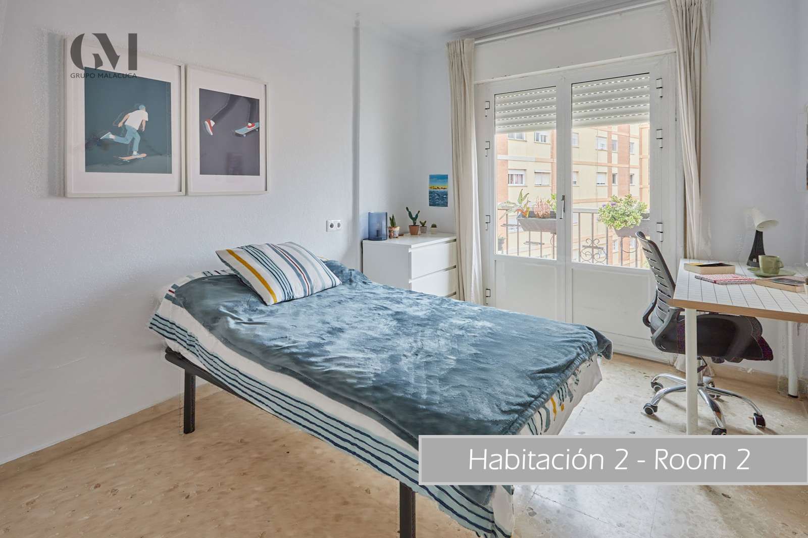 Bedroom of Flat to share in  Cádiz Capital  with Air Conditioner and Terrace