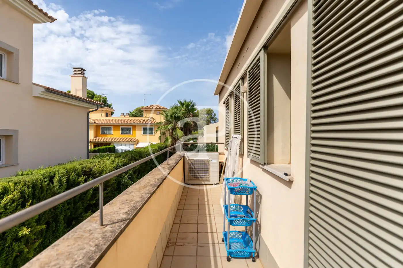 Terrasse von Einfamilien-Reihenhaus zur Miete in Llucmajor mit Klimaanlage, Heizung und Privatgarten