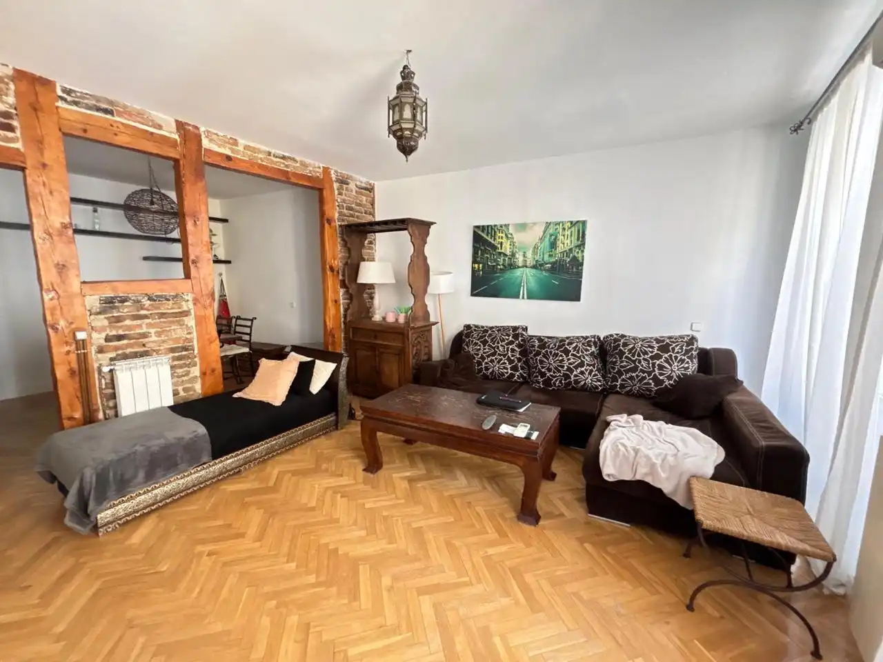 Sala de estar de Piso de alquiler en Madrid con Aire acondicionado, Terraza y Amueblado