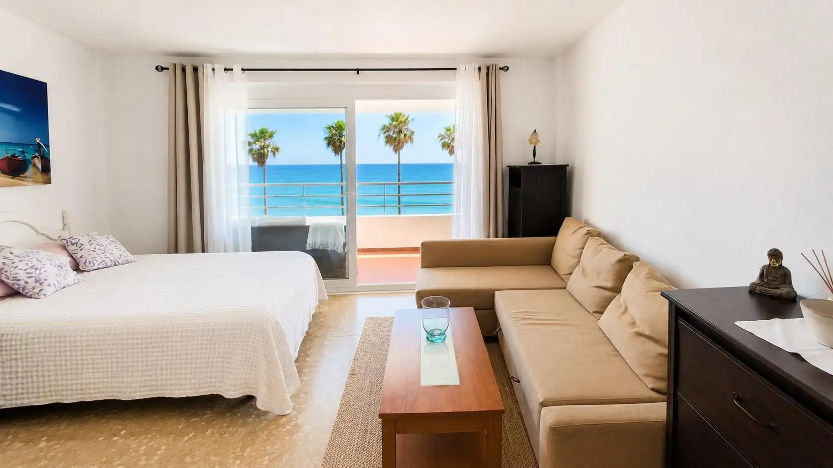 Habitación de Apartamento de alquiler en Mijas con Jardín privado, Terraza y Trastero