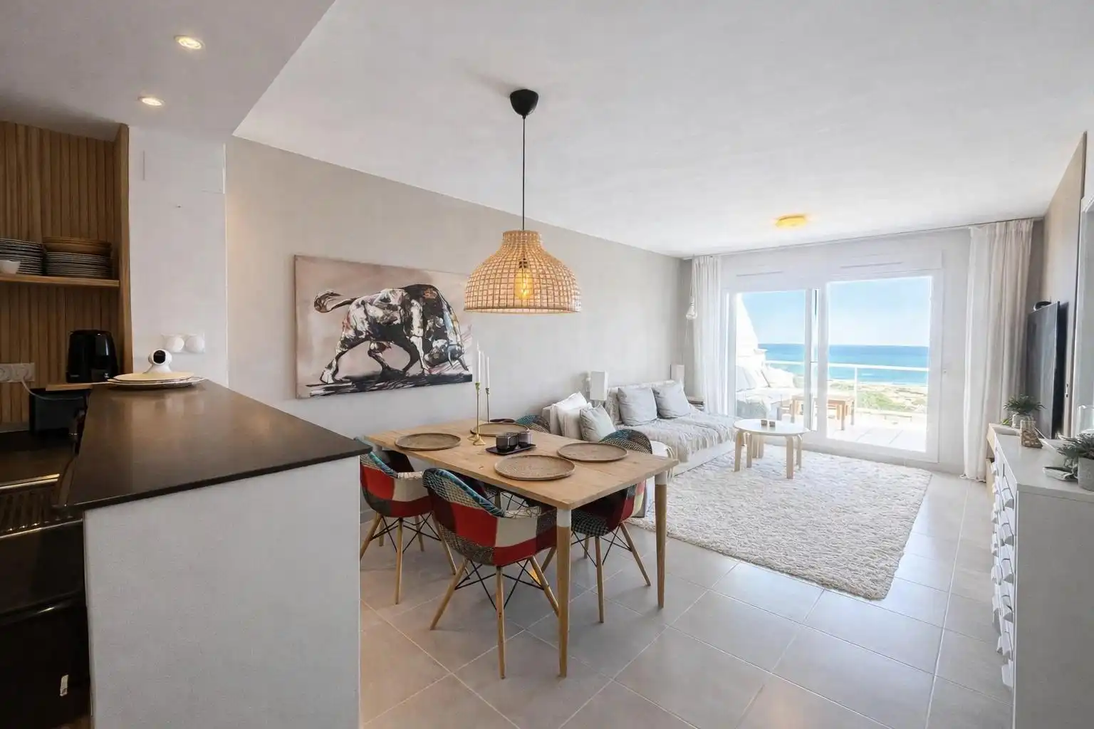 Esszimmer von Dachboden zum Verkauf in Santa Pola mit Klimaanlage, Terrasse und Balkon