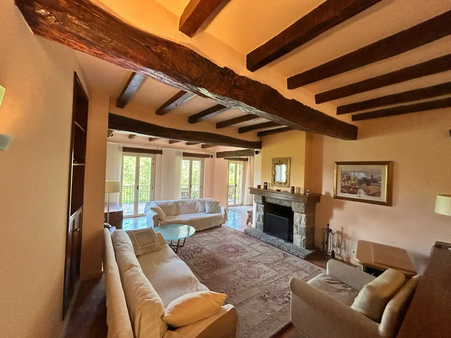Sala de estar de Casa o chalet en venta en Sant Joan Les Fonts con Aire acondicionado, Calefacción y Parquet