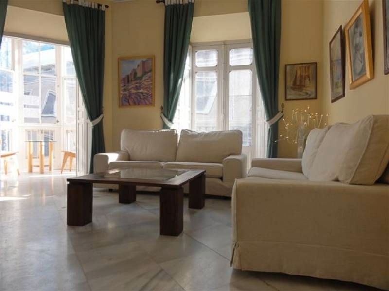 Sala de estar de Piso de alquiler en Málaga Capital con Aire acondicionado, Amueblado y Lavadora