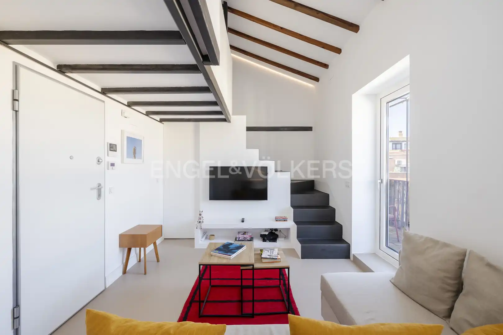 Sala de estar de Ático de alquiler en Madrid con Aire acondicionado, Calefacción y Terraza
