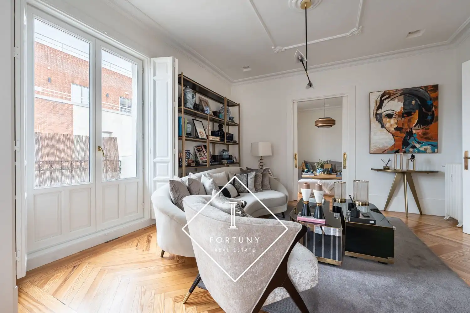 Wohnzimmer von Wohnung zur Miete in Madrid mit Klimaanlage und Heizung