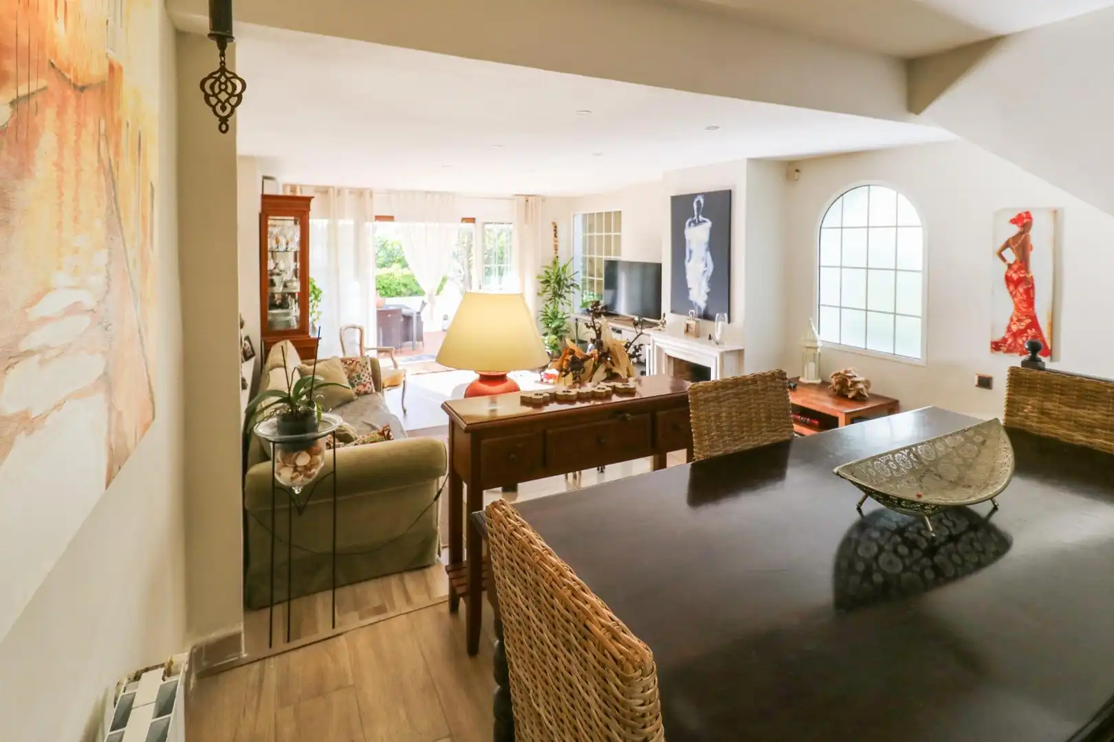 Sala de estar de Casa o chalet de alquiler en Calafell con Aire acondicionado, Parquet y Terraza