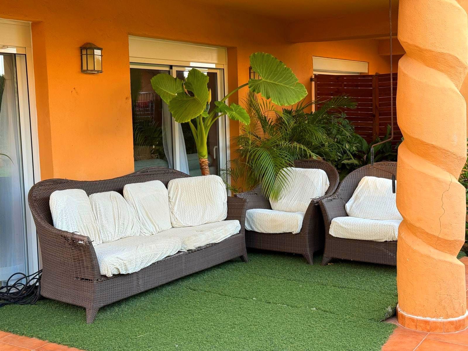 Terraza de Apartamento en venta en Mijas con Jardín privado, Amueblado y Horno