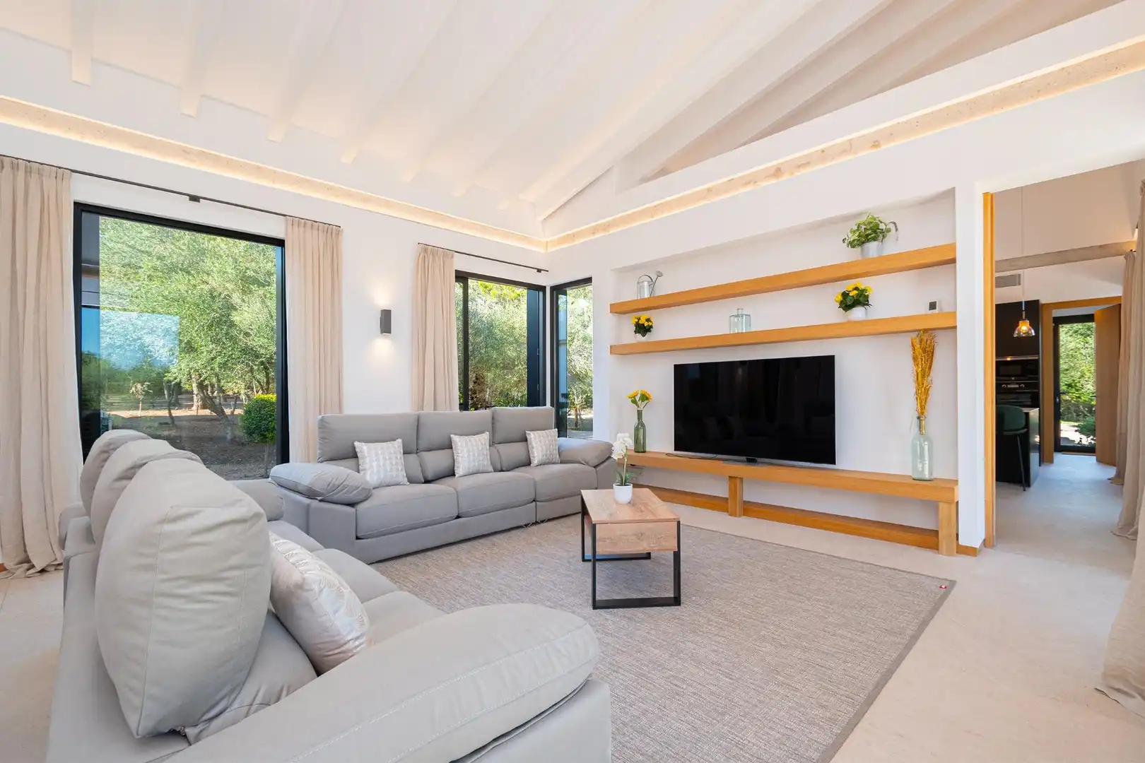 Sala d'estar de Casa o xalet en venda en Porreres amb Aire condicionat, Jardí privat i Terrassa