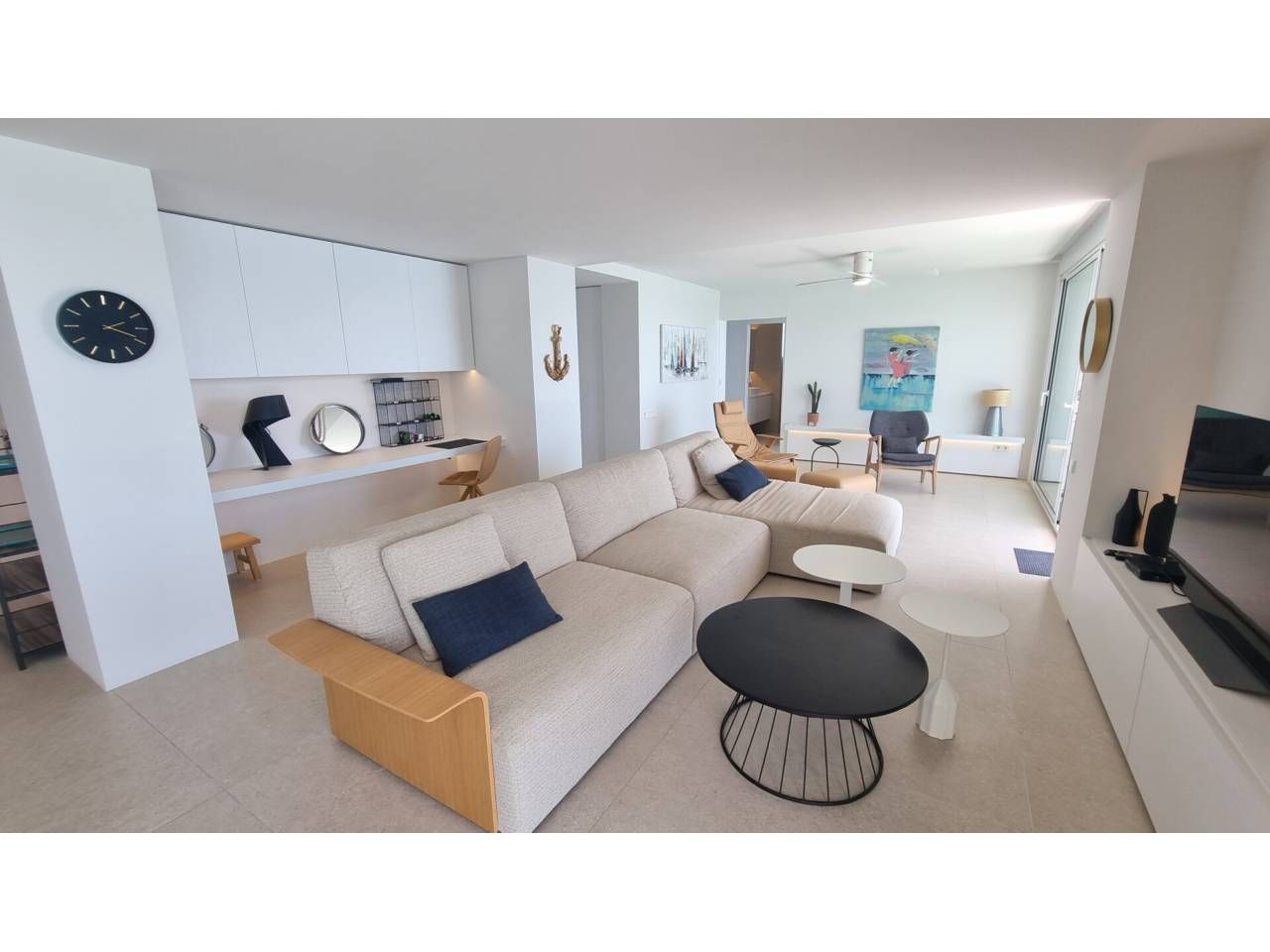 Sala de estar de Piso en venta en Oropesa del Mar / Orpesa con Amueblado, Balcón y Piscina comunitaria