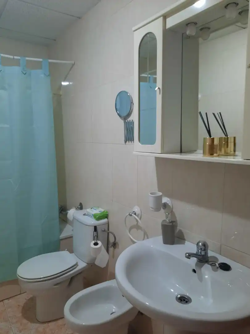 Baño de Apartamento de alquiler en Zafra con Aire acondicionado, Amueblado y Microondas